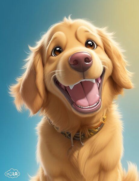 Disney Golden Retriever, Golden Retriever Illustration Cartoon, Labrador Drawing Cartoon, Golden Retriever Drawing Cartoon, Funny Golden Retriever Pictures, Cartoon Golden Retriever, Smiling Golden Retriever, Golden Retriever Smile, Golden Retriever Cartoon