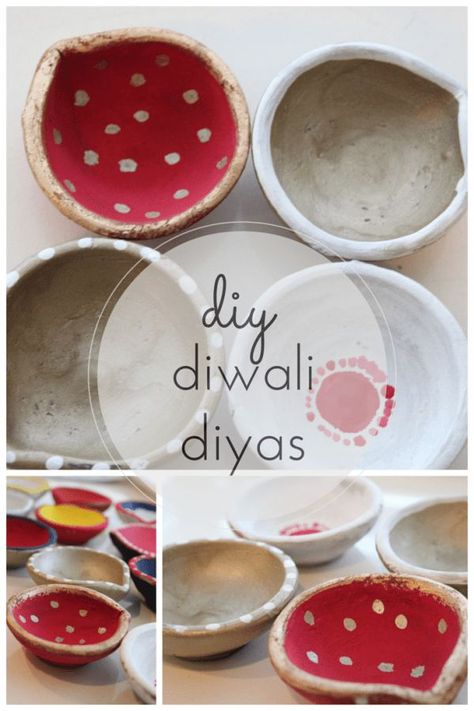 Check out this tutorial for making DIY Diwali candle holders. So fun to make! #diwali #diwalidecor #diwalicandleholders #diy #diydiwalicrafts #clay #clayart #claycreations #diwalidiyas #craftgossip Divali Lamps, Diy Diyas, Indian Cakes, Diyas Diwali, Diwali Candle Holders, Indian Festival Of Lights, Diwali Crafts, Diwali Diyas, Diwali Ideas