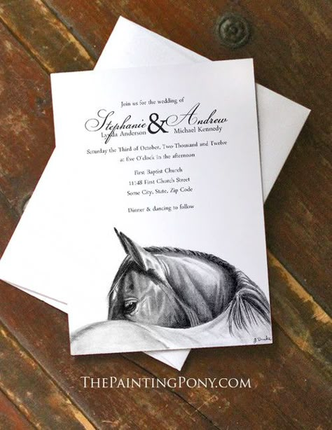 Equestrian Invitation, Horse Wedding Theme, Horse Head Sketch, English Country Fashion, Wedding Freebies, Wedding Horse, Equestrian Home Decor, Head Sketch, Equestrian Wedding