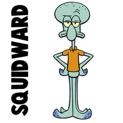 How to Draw Squidward from Spongebob Squarepants with Easy Steps Spongebob Drawings Easy, Draw Squidward, Cartoon Squid, Spongebob Squarepants Characters, Disney Drawing Tutorial, Spongebob Squidward, Spongebob Drawings, Squidward Tentacles, Spongebob Painting