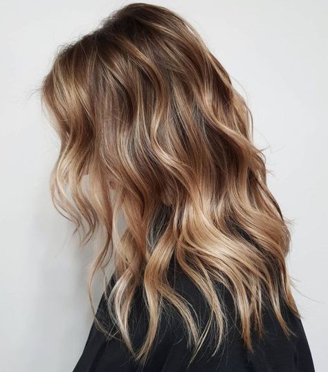 Dark Blonde Hair With Natural Highlights, Reddish Bronde Haircolor, Wheat Blonde Balayage, Buttery Caramel Hair, Partial Balayage Vs Full Balayage, Darker Blonde Balayage, Gold Blonde Balayage, Long Balayage Hair, Aveda Balayage