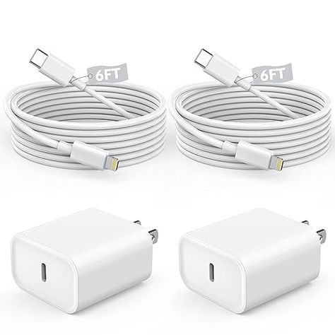 Limited-time deal: Fast Charger iPhone,iPhone Charger Fast Charging 2Pack USB C Wall Charger Block Fast iPhone Charger 6FT Type-C USB C to Lightning Cables Cord for iPhone 14/14Plus/13/12/11 Pro Max,Mini,8, iPad/AirPods Iphone Charger Cord, Charger Iphone, Charger Cord, Mini 8, Latest Iphone, Iphone Charger, Lightning Cable, Fast Charger, Data Transmission