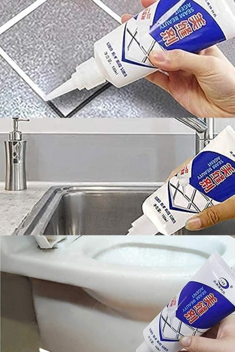 Waterproof Tile Gap, Crack, Grout Filler Water Resistant Silicone Sealant Repair Grout In Bathroom, How To Replace Tub Drain, How To Repair Cracked Tile Grout, Grout Repair, Office Bathroom, Bathroom Tiles, Bathroom Toilets, Grout, Toilets