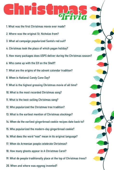 Printable Christmas Party Games Trivia Questions Christmas Pajama Party Ideas, Printable Christmas Quiz, Pajama Party Ideas, Christmas Trivia Quiz, Gingerbread House Competition, Free Christmas Games, Christmas Trivia Questions, Christmas Movie Trivia, Christmas Questions