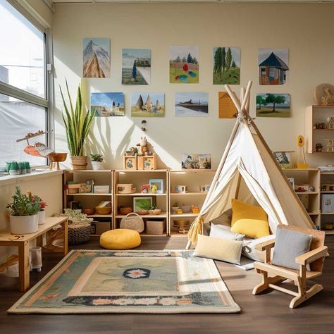 11+ Innovative Ideas for Setting Up Preschool Rooms • 333+ Images • [ArtFacade] Preschool House Area, Playroom Drawing Area, Open Ended Playroom, Play School Interiors Classroom, Preschool Interior Design Nursery School, Preschool Rooms, Learning Stations, Function Room, Kids Play Area