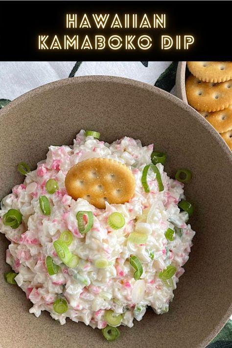 Kamaboko Dip with Ritz crackers on the side Japanese Fish Cake, Ono Kine Recipes, Chestnut Recipes, Cake Dip, Healthy Recipes For Diabetics, Japanese Fish, Water Chestnuts, Cream Cheese Dips, Potluck Dishes