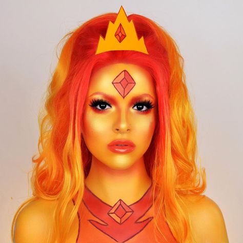 Flame 🔥Princess ✨ the next in my adventure time series 🔥 what’s your favourite tv show right now? (Wig is from @trendywigs - use code kim40… Halloween Makeup Artist, Halloween Makeup Kits, Makeup Zombie, Halloween Makeup Diy, Princess Makeup, Flame Princess, Pretty Halloween, Halloween Makeup Scary, Princess Cosplay