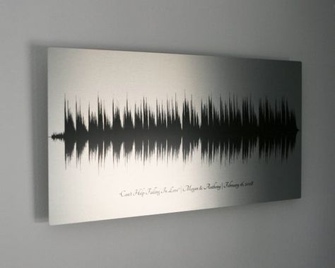 20 Year Anniversary Gifts, 11 Year Anniversary Gift, Steel Anniversary Gifts, Tin Anniversary Gifts, Sound Wave Art, Tin Anniversary, 30th Anniversary Gifts, Bronze Anniversary Gifts, Song Art