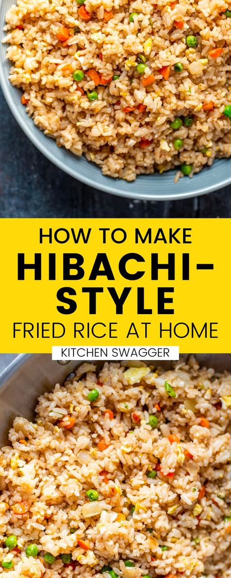 Learn how to make this delicious and easy hibachi-style fried rice right in your own home. With just a few simple ingredients, you can create a dish that tastes like it came straight from the Japanese grill. So good, no one will know it was made in your kitchen! Easy Hibachi, Rice And Eggs, Japanese Grill, Hibachi Fried Rice, Fried Rice At Home, Hibachi Recipes, Japanese Hibachi, Egg Rice, Fried Rice Recipe Easy