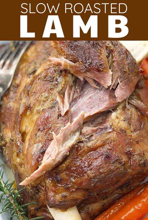 Roast lamb shoulder - slow cooked so it's soft and tender. Perfect for making pulled lamb for wraps or sliders. #chefnotrequired #lamb #slowcooked Lamb Shoulder Recipes, Slow Roast Lamb Shoulder, Roast Lamb Shoulder, Lamb Roast Dinner, Slow Roasted Lamb, Slow Roasted Lamb Shoulder, Pulled Lamb, Lamb Roast Recipe, Lamb Shoulder Roast