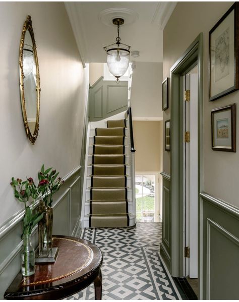 Victorian Terrace Hallway, Victorian Hallway, Hallway Colours, House Staircase, Hallway Inspiration, 1930s House, Staircase Decor, Hallway Designs, Home Stairs Design