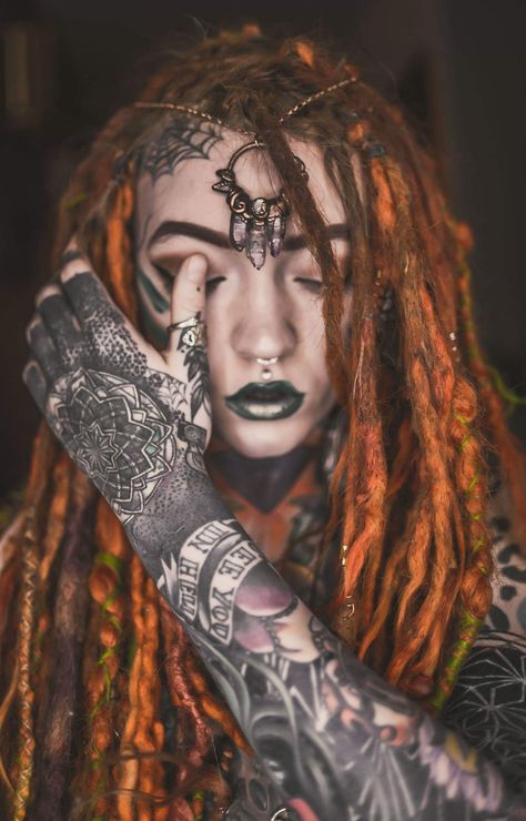 Morgan Riley, Morgin Riley, Dreadlocks Girl, Dread Locks, Dreads Girl, Beautiful Tattoo, Spiritual Tattoos, Tattoed Girls, Dread Hairstyles