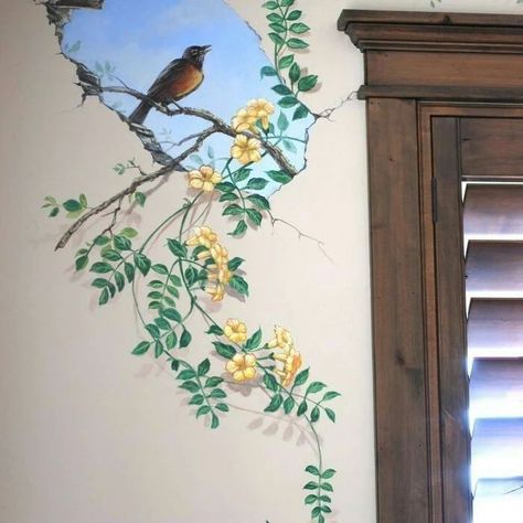 Simple Wall Paintings, Creative Wall Painting, 3d Wall Painting, Garden Mural, Wall Art Diy Paint, Diy Wall Painting, Room Wall Painting, Wall Painting Decor, Wall Murals Painted