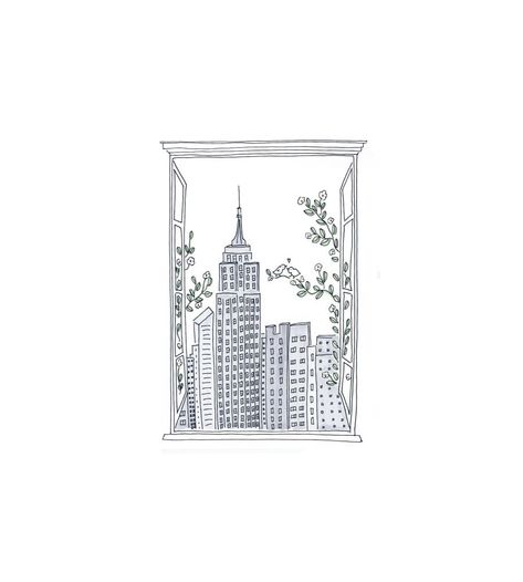 Darcy Miller X Chasing Paper New York City View Decal | Chasing Paper Nyc Drawing, Building Tattoo, New York City View, New York Drawing, Skyline Tattoo, Skyline Drawing, New York Tattoo, Nyc Tattoo, Chasing Paper