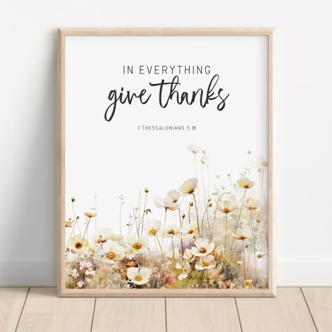 Thanks Poster, Christian Canvas Art, Christian Products, Landscape Autumn, Scripture Decor, Verse Cards, Bible Verse Background, Flowers Printable, Spring Wall Art