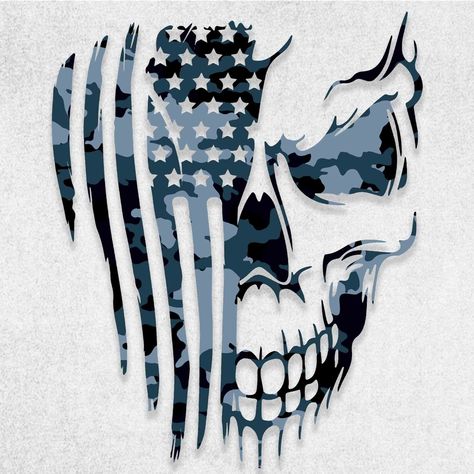 "American Flag Skull Camo Whether you stick them on a skateboard, a laptop, a sports helmet or a car window, stickers are the ultimate product for fun branding and making a statement. You can you add your die-cut stickers in all manner of placements and locations. PLACE ON DARK BACKGROUND RECOMMENDED. SIZES AVAILABLE 7 x 6\" inches 12X10\" inches 20x17\" inches Colors come in camouflage BLUE & GREEN - PLEASE KEEP IN MIND THAT THESE STICKERS ARE PRINTED ON CLEAR CALENDARED VINYL AND CUT RIGHT UP Fun Branding, Skull Flag, Sports Helmet, Car Window Stickers, Sticker Vinyl, American Flag, Flag, Laptop, Vinyl