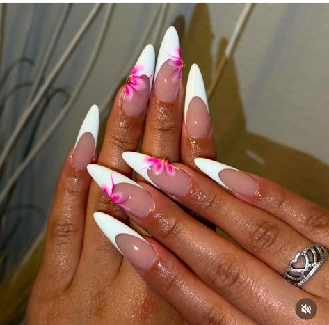 French Sharp Nails, Pointy Almond Nails, Almond Shape French Tip, Almond Nails French, Sharp Nails, White French Tip, Nails Inspo, French Tip Nails, Best Acrylic Nails