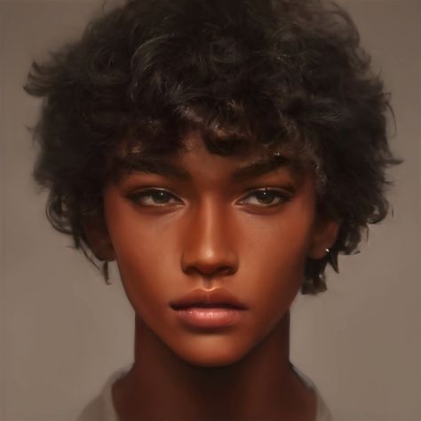 Brown Hair Male, Artbreeder Portraits, Type Of Girlfriend, Character Inspiration Girl, Character Inspiration Male, Brown Hair Brown Eyes, Boy Face, Cute Black Guys, Black Person