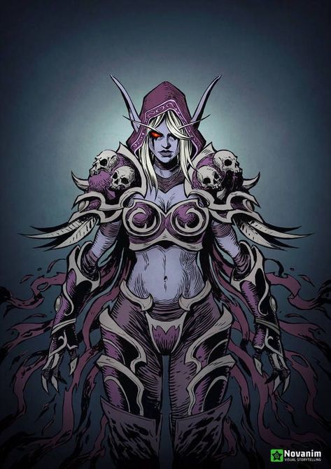 Lady Sylvanas, Sylvanas Windrunner, World Of Warcraft Characters, Warcraft Characters, Comic Tattoo, Warcraft Art, Marvel Cosplay, Dark Elf, Dark Tattoo