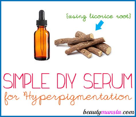 Make this diy serum for hyperpigmentation. It contains a powerful skin lightening ingredient called licorice root! Licorice Face Mask Diy, Serum For Hyperpigmentation, Hyperpigmentation Remedies, Face Serum For Acne, Diy Face Serum, Face Peel Mask, Serum For Acne, Combination Skin Face Wash, Hydrating Face Serum