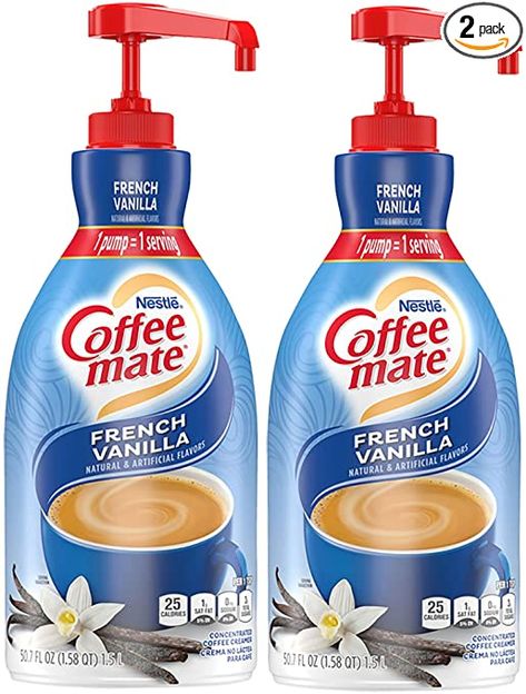 Dairy Packaging, Nestle Coffee Mate, Nestle Coffee, French Vanilla Creamer, Vanilla Coffee Creamer, Flavored Coffee Creamer, Coffee Creamer Recipe, French Vanilla Coffee, Creamer Recipe