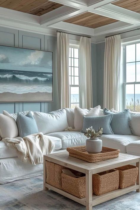 Beach House Colors, Beach House Living Room, Beach House Interior Design, House Interior Design Styles, Dream Beach Houses, Minimal House Design, Beach House Interior, Coastal Retreat, Beach House Design