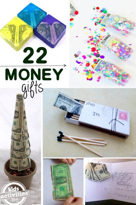 22 Creative Money Gift Ideas - lots of fun ways to gift money that don't include an envelope! Kids Money, Christmas Money, Creative Money Gifts, Cash Gift, Money Origami, Crafty Gifts, Money Gift, Birthday Gift Ideas, Creative Gifts