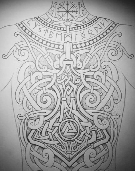 Viking Tattoo Ideas, Runes Tattoo, Traditional Viking Tattoos, Viking Knotwork, Viking Warrior Tattoos, Small Wave Tattoo, Pagan Tattoo, Scandinavian Tattoo, Viking Tattoo Symbol