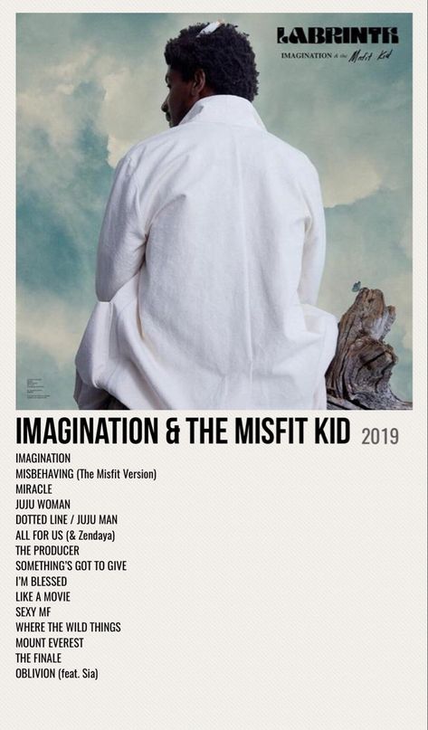 minimal poster of the album imagination & the misfit kid by labyrinth Labrinth Singer Poster, Labyrinth Album Cover, Labyrinth Room, Labyrinth Music, Sahlo Folina, Labyrinth Poster, Cool Album Covers, Minimal Poster, Music Taste