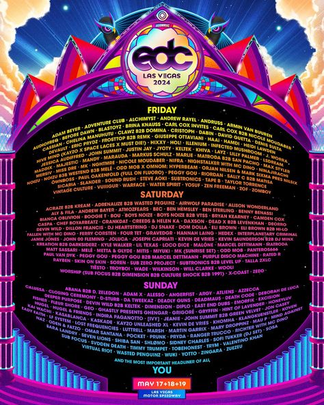 Lineup – EDC Las Vegas 2025 Edc Las Vegas, Music Event, The Festival, Las Vegas, Festival, Music