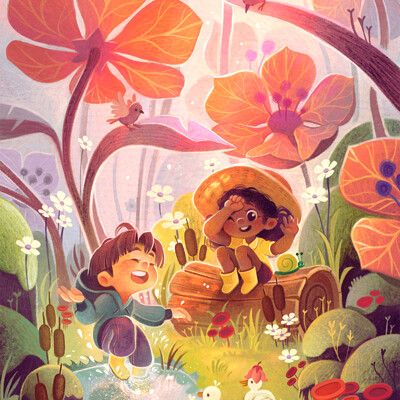 ArtStation - Kate Pellerin Goblin Illustration, Seashell Illustration, Book Mood, Book Illustration Design, Story Books Illustrations, 동화 삽화, Illustration Art Kids, The Fae, Garden Illustration