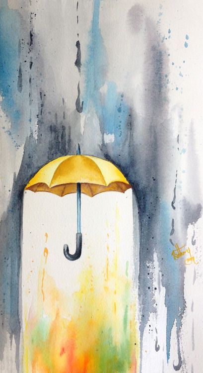 Sunflower Watercolor, Easy Disney Drawings, Umbrella Art, Hippie Painting, Christmas Painting, Unique Drawings, 수채화 그림, Art Et Illustration, Beginner Painting