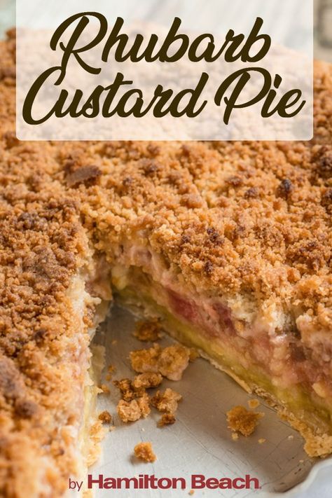 Rhubarb Pies, Easy Rhubarb Recipes, Rhubarb Custard Pie, Family Dessert Recipes, Rhubarb Custard Pies, Custard Pie Recipe, Rhubarb Custard, Rhubarb Desserts, Custard Desserts