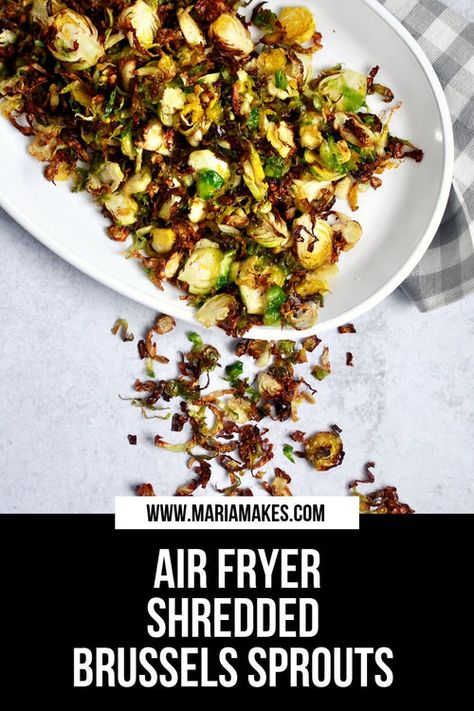 Shaved Brussel Sprouts Air Fryer, Crispy Shredded Brussel Sprouts, Crispy Brussel Sprouts Air Fryer, Air Fried Brussel Sprouts, Fried Brussels Sprouts, Shredded Brussels Sprouts, Veggie Side Dish, Fried Brussel Sprouts, Shaved Brussel Sprouts