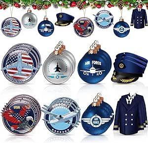 Air Force Christmas Tree, Air Force Christmas, Military Ornaments, Military Christmas, Air Force Gifts, Lucky Gifts, Ways To Show Love, Holiday Theme, Wooden Tags