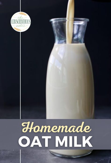 In a world overrun with plastic and chemicals, it's refreshing to know that you can still make the best homemade milk at home. It's so simple and inexpensive to make this creamy oat milk and far more delicious than store-bought varieties. Pin and save now on how to make this homemade oat milk. Homemade Oat Milk, Oat Milk Recipe, How To Make Oats, Dairy Free Alternatives, Nut Milk Bag, Vegan Milk, Diy Recipe, Homemade Diy, Dairy Free Milk