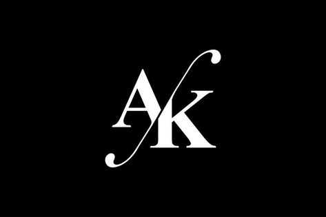 Ak Logo Design, Ak Monogram, Logo Design Fonts, Ak Logo, Monogram Logo Letters, Crown Tattoo Design, Initials Logo Design, Stylish Alphabets, Design Fonts