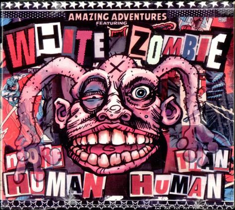 White Zombie - More Human Than Human Human Lyrics, Zombie Music, Zombie Wallpaper, Jingle Jangle, White Zombie, Cool Album Covers, Human Human, Rob Zombie, Classic Guitar