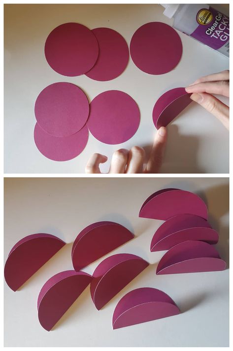 How To Make Easy 3D Paper Christmas Ornaments - TenGemsDIY.com 3d Cricut Ornaments, How To Make Paper Baubles, Diy 3d Christmas Ornaments, Paper Circle Ornaments Diy, Diy Cardstock Ornaments, 3d Paper Decorations, Paper Ball Ornaments Diy, Simple Paper Christmas Decorations, Diy Christmas Ornaments Easy Paper