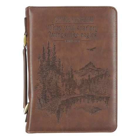 Wings Like Eagles Bible, Hope In The Lord, Faux Leather Journal, Book Of Isaiah, Bible Cases, Leather Bible Cover, Christian Art Gifts, Wings Like Eagles, Leather Bible