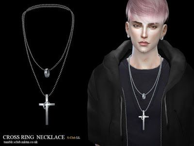 My Sims 4 Blog: Cross Necklace by S-Club Male Necklaces, Sims 4 Men Clothing, Best Necklace, Sims 4 Male Clothes, Sims 4 Piercings, Sims 4 Blog, San Myshuno, Die Sims 4, Sims 4 Cc Makeup