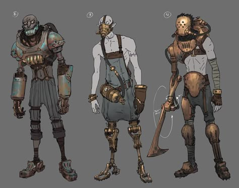 Steampunk Design Character, Steampunk Concept Art, Steampunk Character Design, Fantasy Punk, Jason Chan, Steampunk Character, Steampunk Robot, Steampunk Characters, Cinematic Trailer