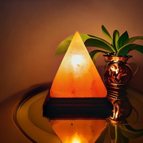 Himalayan Salt Lamp Aesthetic, Salt Lamp Aesthetic, Salt Lamp Decor, Lamp Aesthetic, Pink Salt Lamp, Salt Crystals, Himalayan Salt Crystals, Bath Inspiration, Pyramid Shape