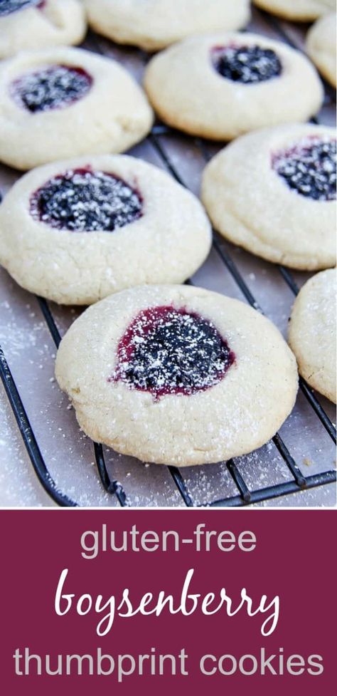 Gluten-Free Boysenberry Thumbprint Cookies #Messipes Boysenberry Recipes, Cookies Thumbprint, Healthy Recipes Crockpot, Thumbprint Cookie, Chocolate Thumbprint Cookies, Recipes Potato, Cookies Healthy, Thumbprint Cookies Recipe, Gluten Free Kids