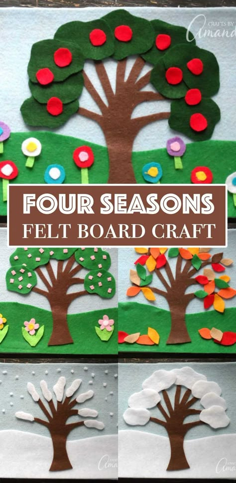 This felt board craft is fun and can be used any time of the year. Help your little ones learn about the changing of the seasons with this felt board craft. Felt Board Activities, Felt Board Templates, Felt Crafts Kids, Diy Felt Board, Felt Games, Art Education Projects, Flannel Board Stories, Crafts Fall, Felt Board Stories