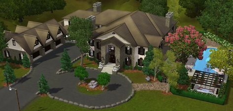 Mod The Sims - Stone Mountain Manor (No CC) Sims 3 Mansion, Bathroom Mansion, Sims Houses, Stone Mountain, Sims House, Sims 3, Comforters Cozy, The Sims, Mansion