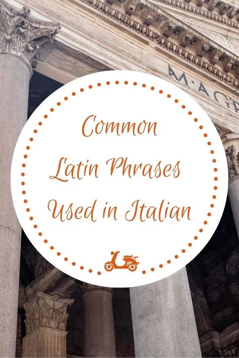 Common Latin Phrases in Everyday Italian - Instantly Italy Pillars Of Hercules, Everyday Italian, Italian Lessons, Italian Language Learning, Learn Italian, Latin Phrases, Words And Phrases, About Page, Latin Words