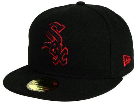 Chicago White Sox NEW ERA 59FIFTY Hat __ Red on Black Takuache Outfits Guys, Custom Fitted Hats, Swag Hats, Dope Hats, Hat Aesthetic, Mens Hats Fashion, New Era Hats, Shoes Outfit Fashion, New Era Cap