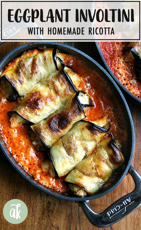 Eggplant Involtini, Vegetarian Entree, Recipe Eggplant, Italian Entrees, Eggplant Rolls, Egg Plant, Roasted Eggplant, Gratin Dish, Tomato Sauce Recipe