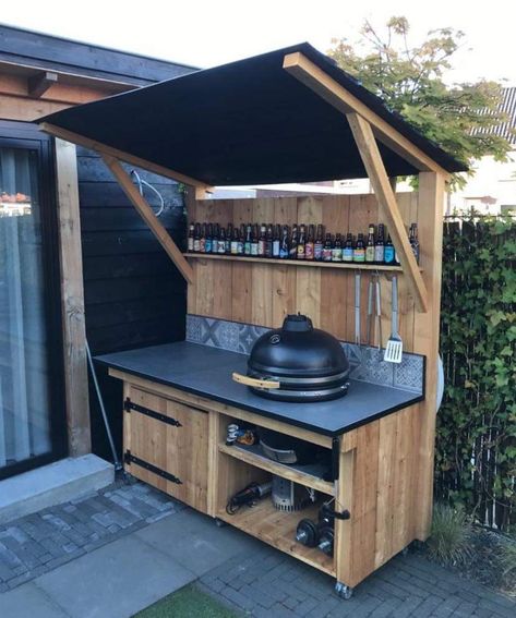 Bbq Stand, Outdoor Barbeque, Kitchen Design Layout, Outdoor Kitchen Decor, Grill Table, Build Outdoor Kitchen, Outdoor Bbq Kitchen, Farmhouse Outdoor, Outdoor Kitchen Design Layout